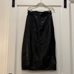 Pilcro Black Faux Leather Pencil Skirt